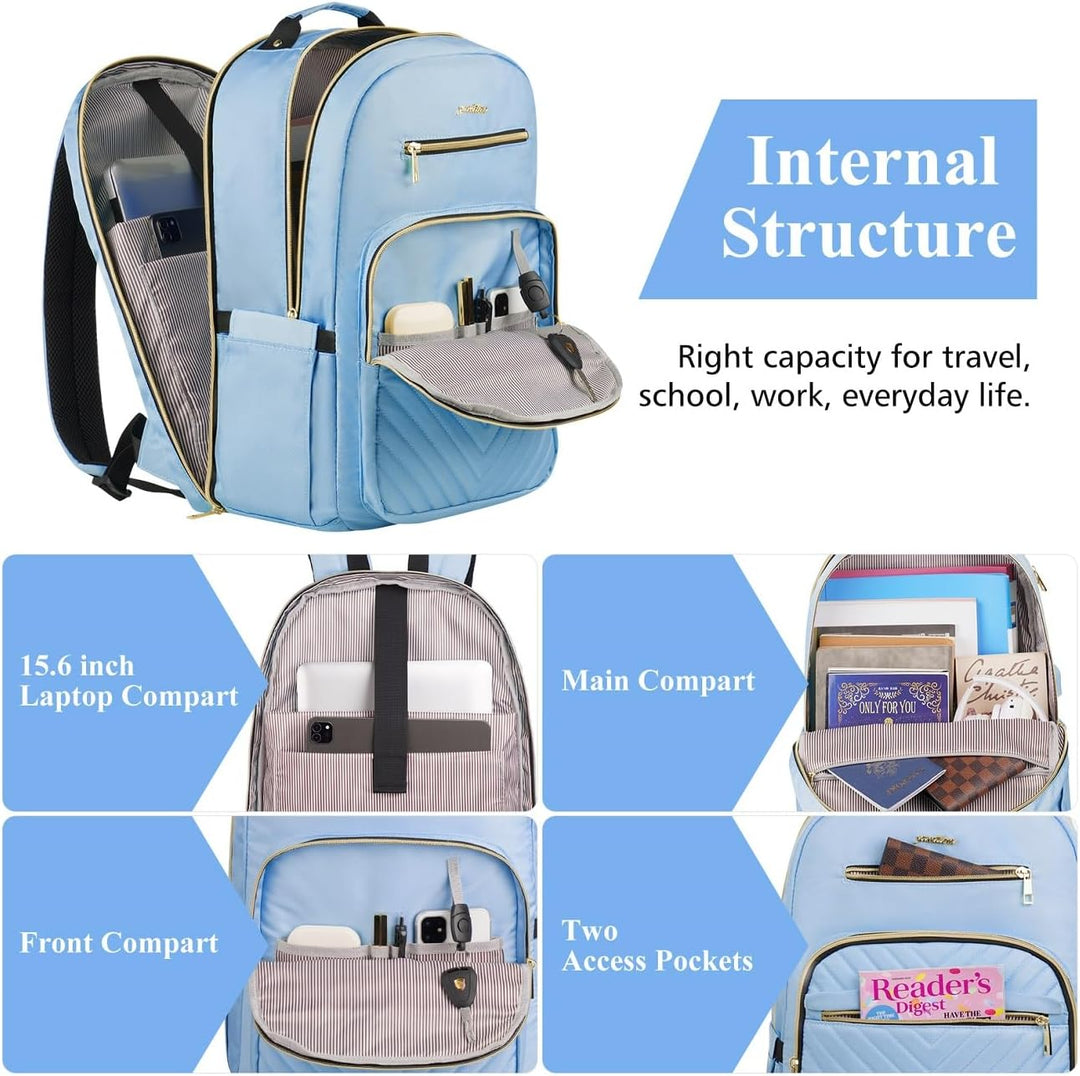 YAMTION Rucksack Damen,Schulrucksack Mädchen Teenager Schultasche Frauen 17.3 Zoll Laptop Rucksack m