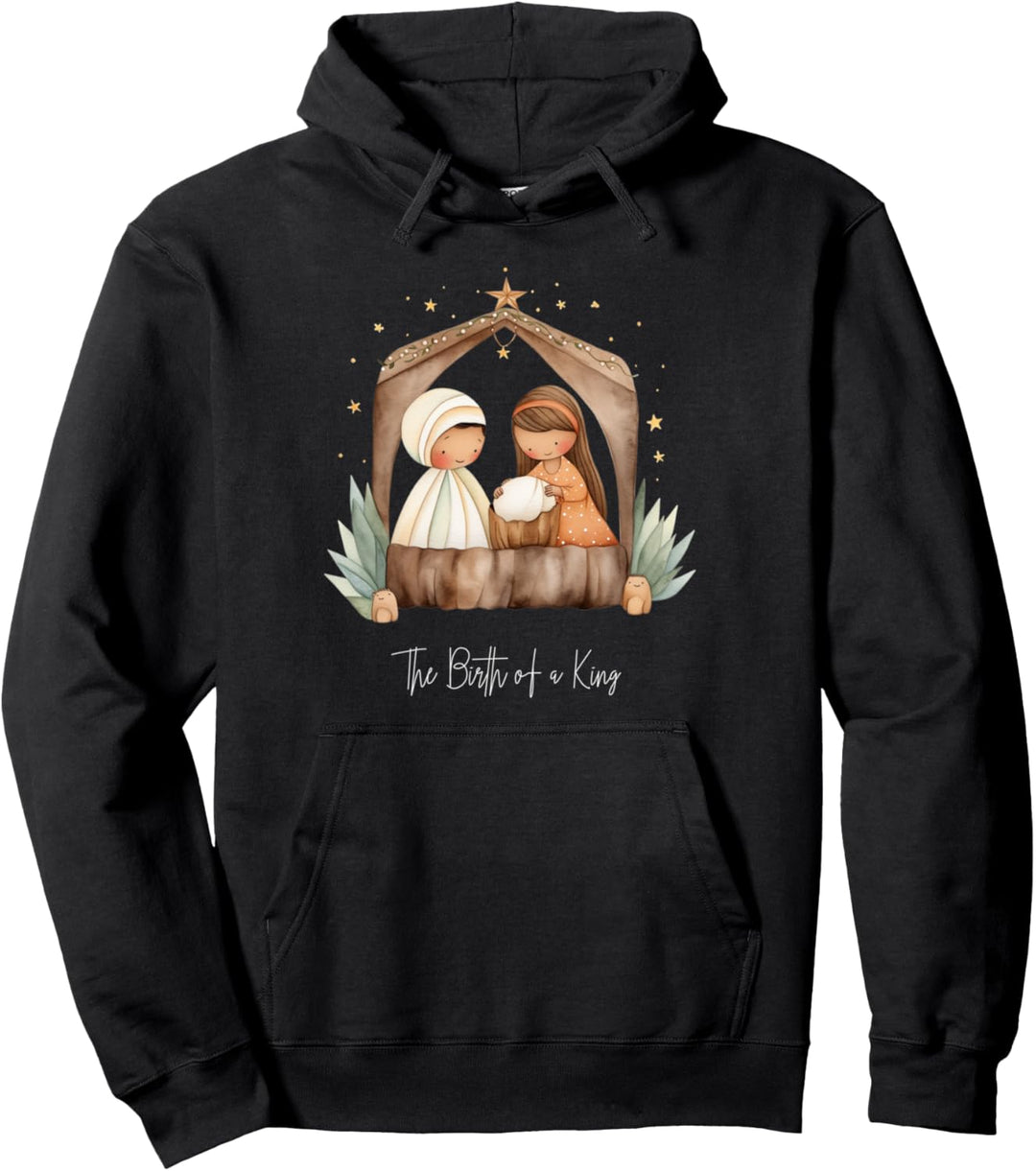 Boho Weihnachtskrippe Die Geburt eines Königs Weihnachten Pullover Hoodie