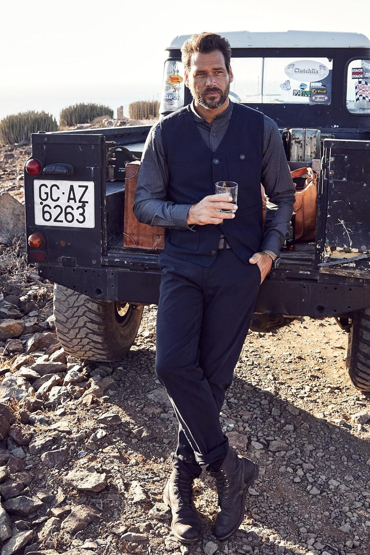 JP 1880, Herren, Grosse Grössen, Chino, Bauch Fit 28 Dunkel Marine, 28 Dunkel Marine