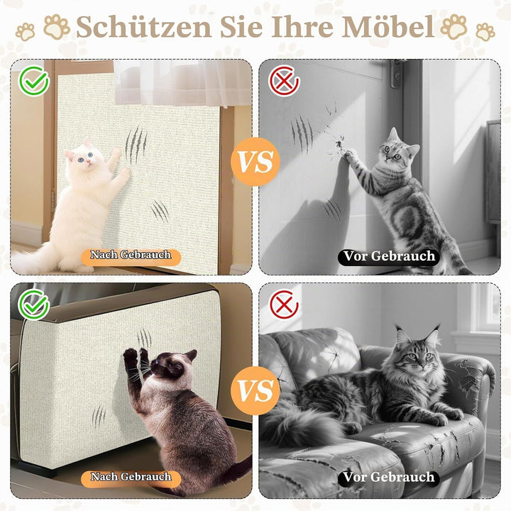 2 Stück Selbstklebende Kratzschutzmatte, 200x40cm kratzschutz Sofa Katze - Trimmbarer Schutz gegen K
