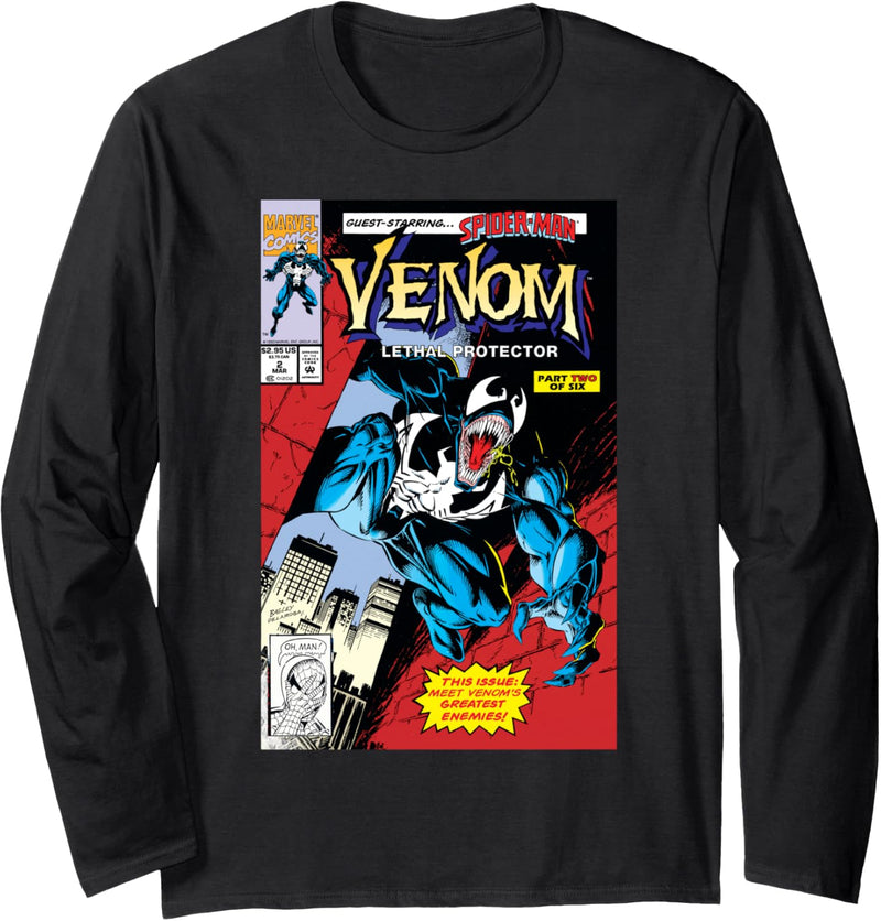 Marvel Venom Lethal Protector Retro Comic Langarmshirt