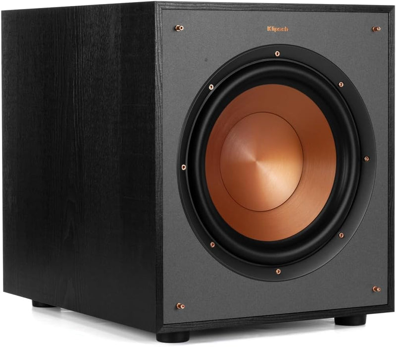 Klipsch R-100SW Subwoofer, Schwarz Single, Single