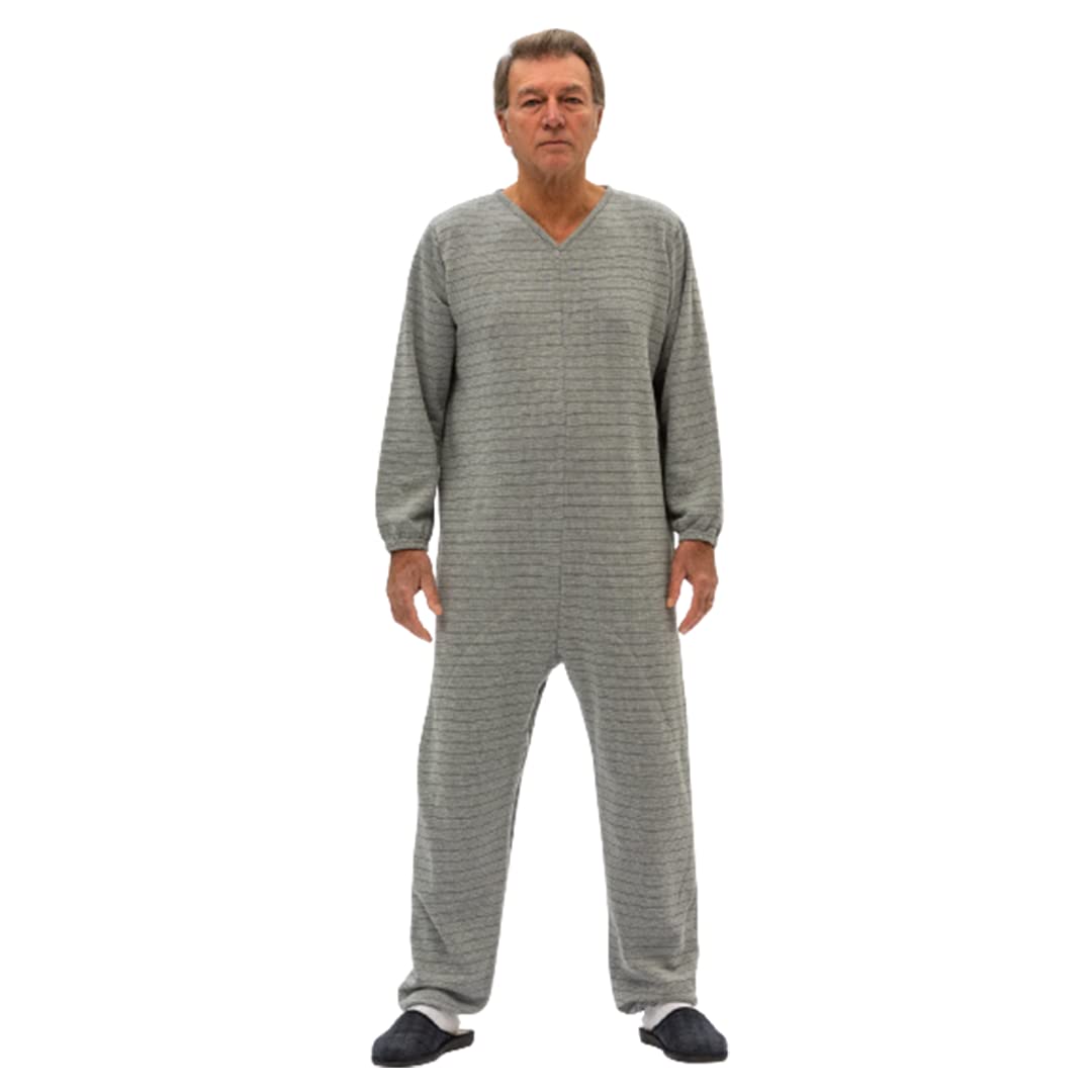 FERRUCCI COMFORT Winter-Sanitärpyjama mit Rückenreissverschluss, 9014/1, für Inkontinenz, Alzheimer,