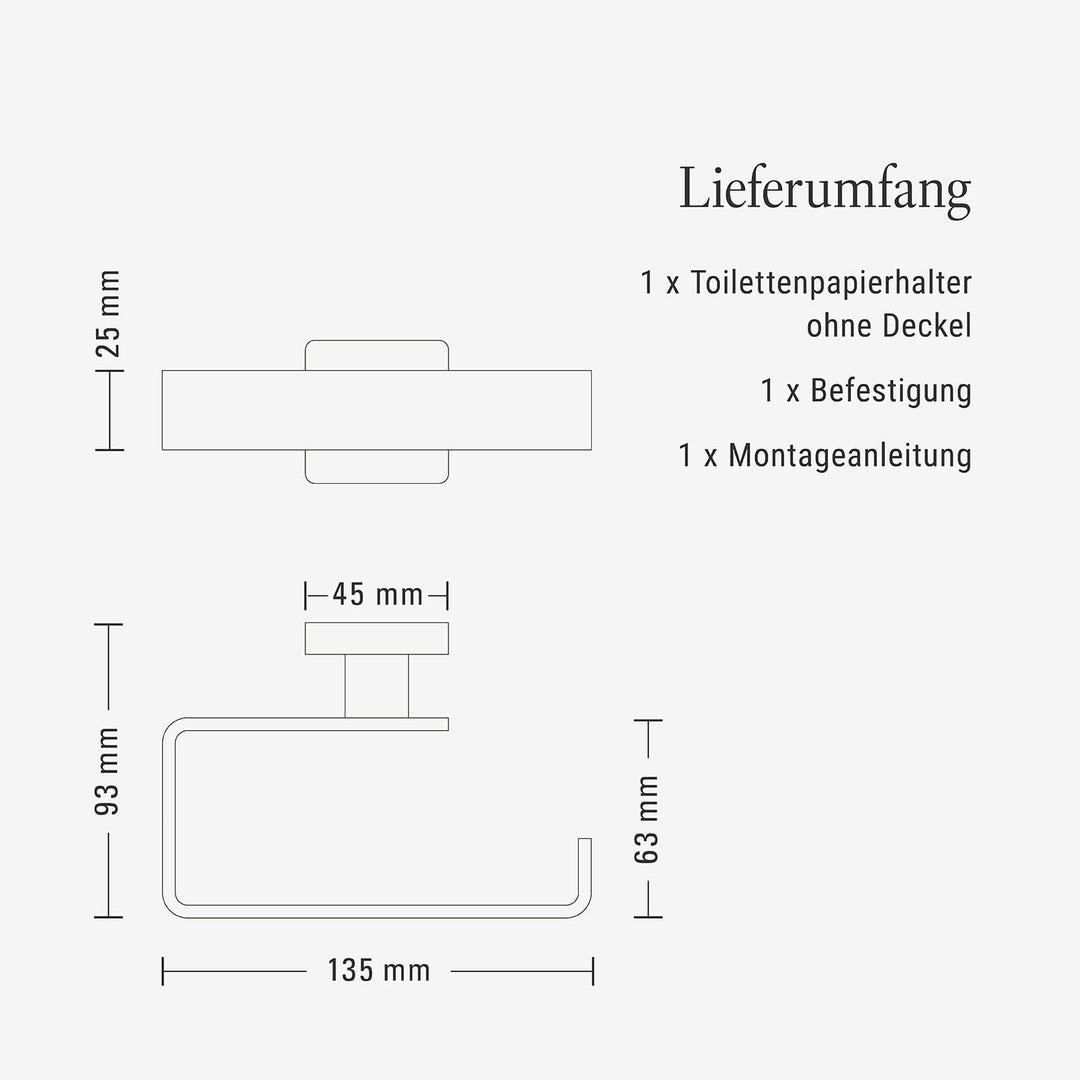 Villeroy &amp; Boch Elements Striking Toilettenpapierhalter ohne Deckel, Klopapierhalter für Wandmontage