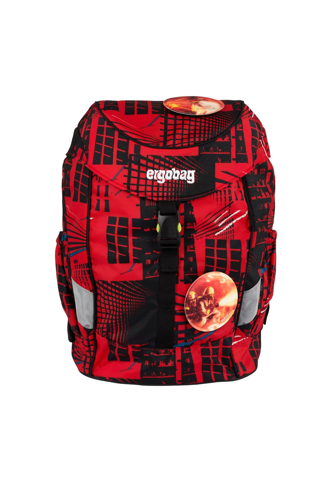 ergobag mini ergonomischer Kinderrucksack, DIN A4, 10 Liter Alarmbärreitschaft - Rot Einheitsgrösse,