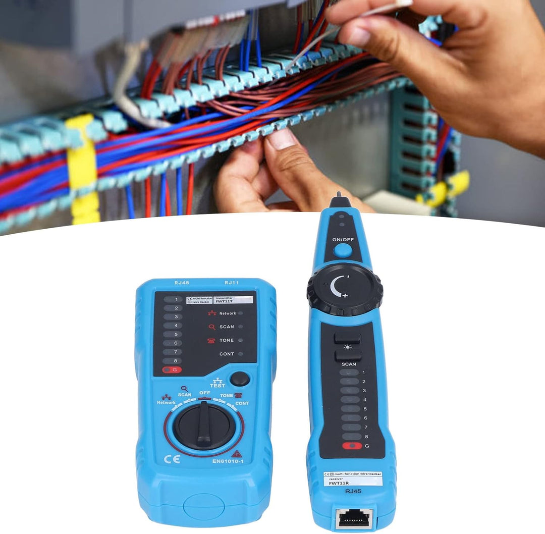 Bewinner Netzwerk-LAN-Kabeltester, RJ11-RJ45-Kabeltester, Kabeltester für Ethernet-Telefonkabel, Lei