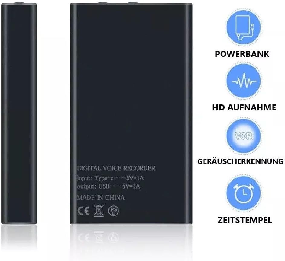 32GB Mini Voice Recorder Diktiergerät Spion Ton Aufnahmegerät Auto Digitales Diktiergerät
