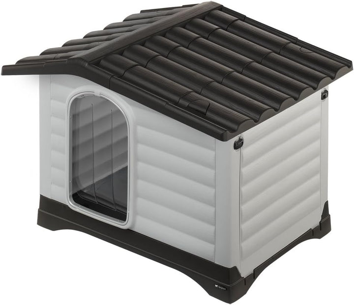 Ferplast Tür für Hundehütte Modell Dogvilla 110, Tür für Outdoor-Hundehütten, PVC transparent, regen