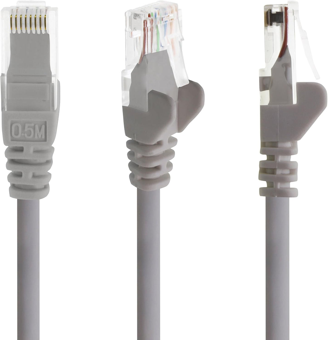 5m - grau - 10 Stück - (PACK) - CAT.6 CAT6 Ethernet-Lan-Netzwerk-Kabel 1000Mbit/s Patchkabel 5,0 Met