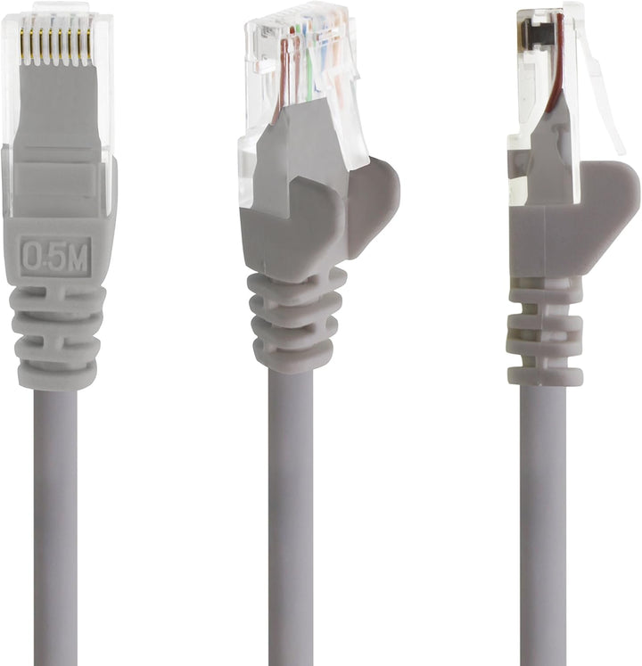 5m - grau - 10 Stück - (PACK) - CAT.6 CAT6 Ethernet-Lan-Netzwerk-Kabel 1000Mbit/s Patchkabel 5,0 Met