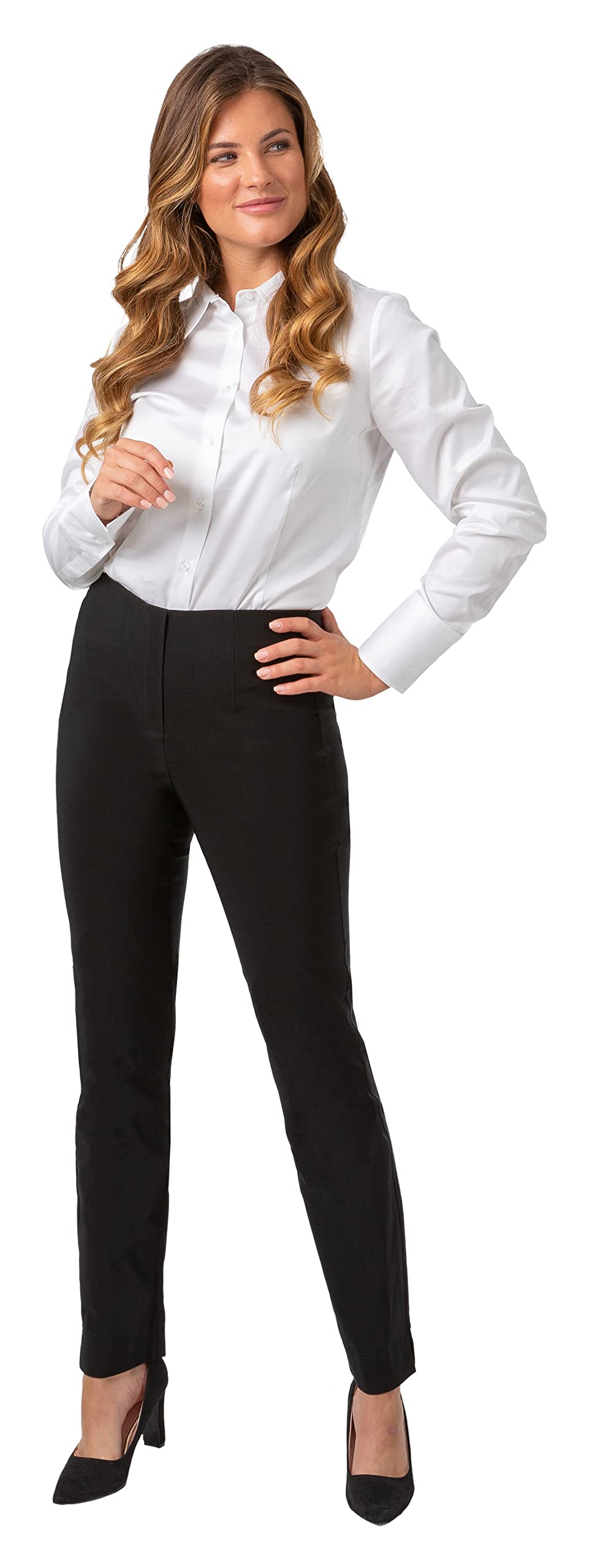 Gio Milano, Gio-Gabi, super Stretch Hose mit geradem Bein ohne Verschluss 34 Kurz Schwarz, 34 Kurz S
