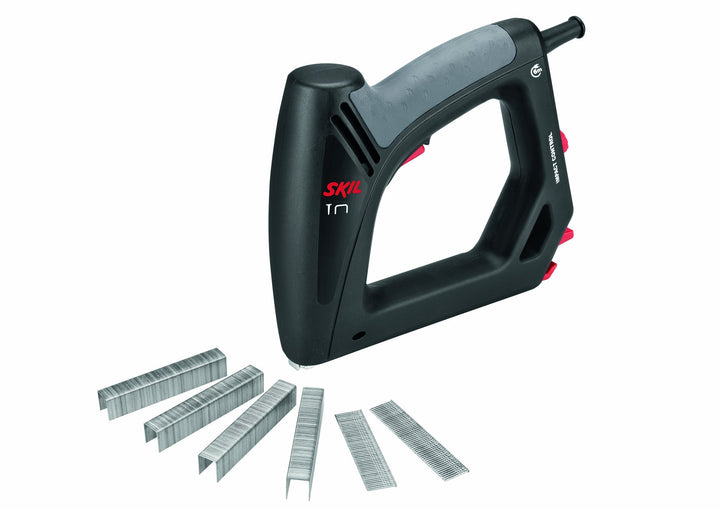 Skil 8200 AA Elektrotacker (mit Softgrip und Schlagkraftregulierung; Kapazität: 100 Klammern, 80 Näg