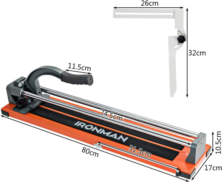 DREAMADE Manueller Fliesenschneider, Schnittstärke bis zu 210mm & Schnittlänge bis 61cm, Fliesenschn