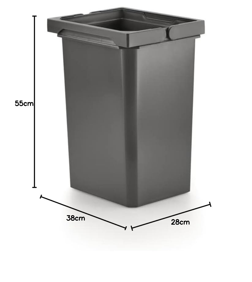 Würth Mülleimer | ENVI FREE 8013320 | Volumen 10L | 230 x 191 x 326 mm | Kunststoff Anthrazit