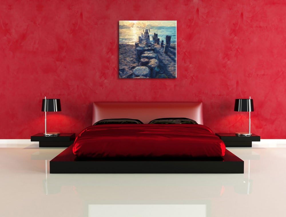 einzigartige Baumstümpfe, Format: 70x70 auf Leinwand, XXL riesige Bilder fertig gerahmt mit Keilrahm