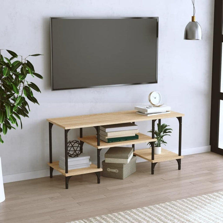 Tidyard TV Schrank mit 3 Ablagen Versehen Lowboard Fernsehtisch Fernsehschrank TV Möbel Holzwerkstof