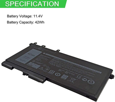 XITAIAN 11.4V 42Wh 3DDDG 03VC9Y 45N3J Ersatz Laptop Akku für Dell Latitude 15 3520 3530 M3520 12 528