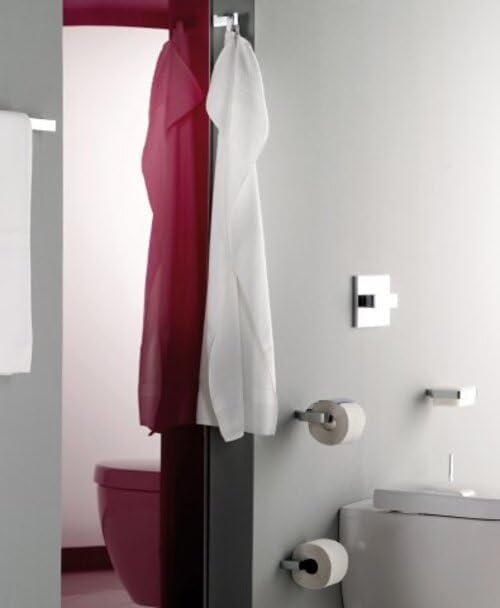 emco LOFT Papierhalter ohne Deckel, eleganter Toilettenpapierhalter zum Schrauben aus Aluminium, hoc