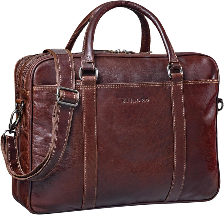 STILORD 'Dante' Business-Tasche Leder gross elegante Aktentasche Umhängetasche Laptoptasche 15.6 Zol