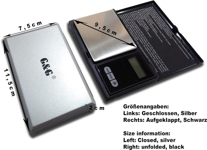 G&G MS Feinwaage Taschenwaage Digitalwaage Münzwaage Goldwaage Scale (100g/0.01+Kalibriergewicht, Sc