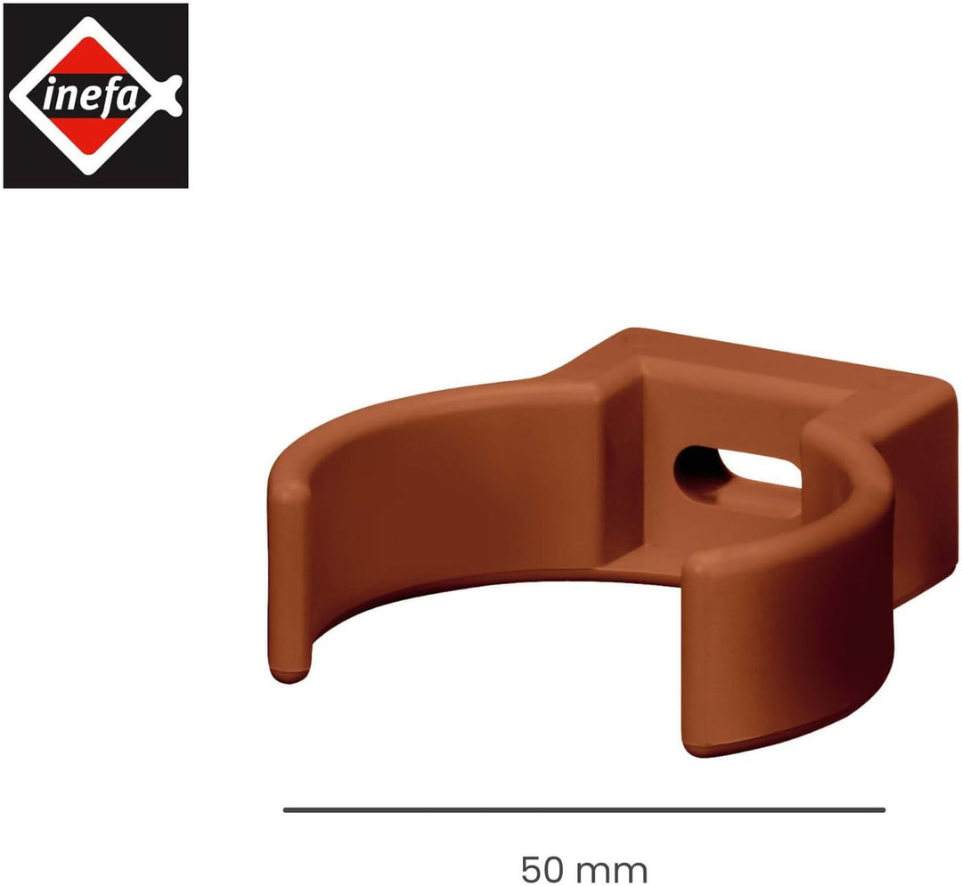 INEFA Rohrschelle Clip, PVC-U DN 50, 25 Stück Braun Fallrohrschelle, Dachrinnenzubehör, einfache Mon
