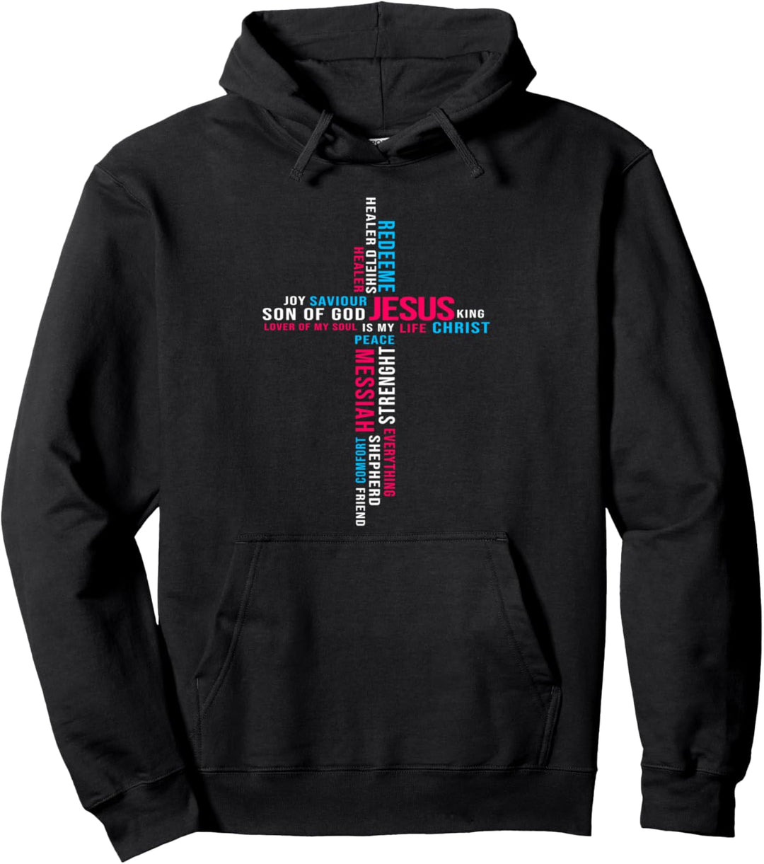Christian gift idea bible verse inspirational gift Cross Pullover Hoodie