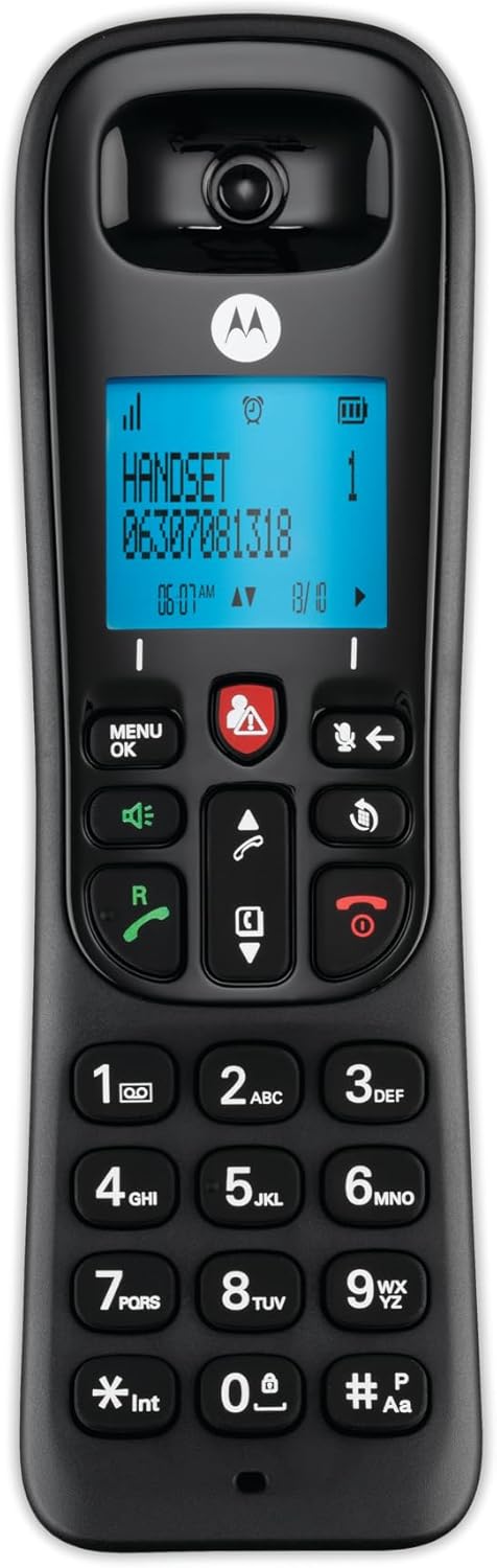 Motorola Cd4001 Negro Teléfono Fijo Inalámbrico Con Pantalla Y Teclado Retroiluminado
