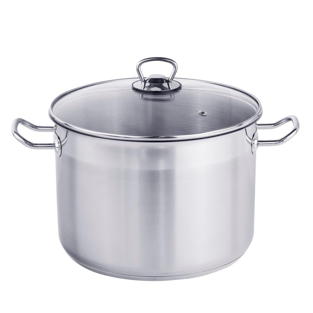 XL Profi Universalkochtopf Suppentopf Jumbotopf Ø 26x18cm, 10 Liter, ca. 2 kg, Silber - für alle Her