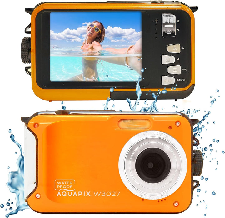 Aquapix W3027 'Wave' Unterwasserkamera, wasserfest bis 3 m, 2.7" Display, bis zu 30 MP Auflösung, 4X