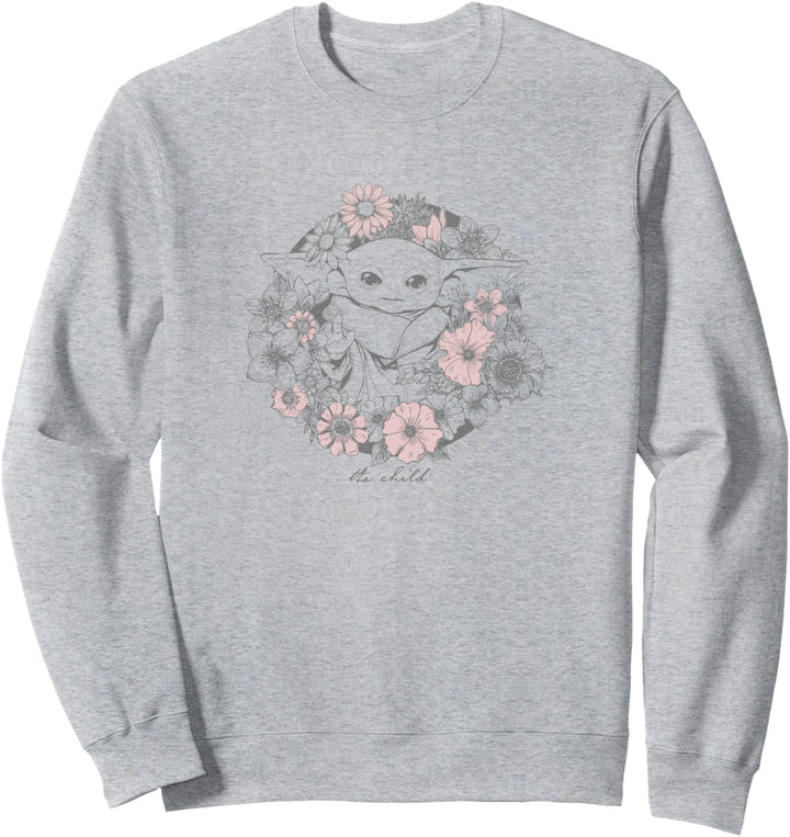 Star Wars: The Mandalorian Grogu The Child Floral Wreath Sweatshirt