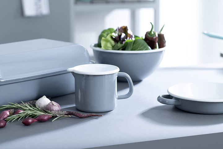 Riess, 0040-065, Schnabeltopf ø 12cm, PURE GREY, Grau, Emaille, Vol. (rec.): 1,0 Liter, Made in Öste