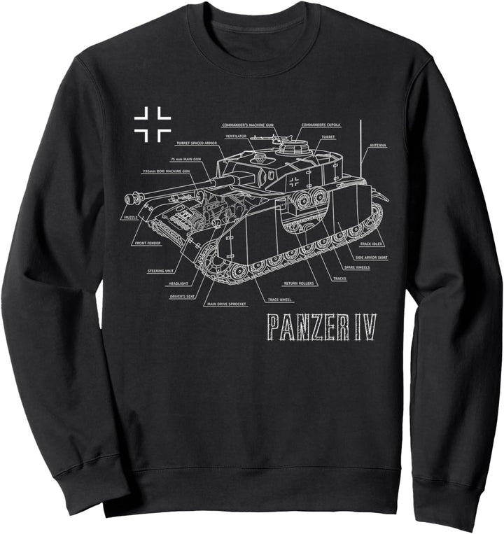2. Weltkrieg Deutscher Panzer Panzer IV Bauplan Sweatshirt