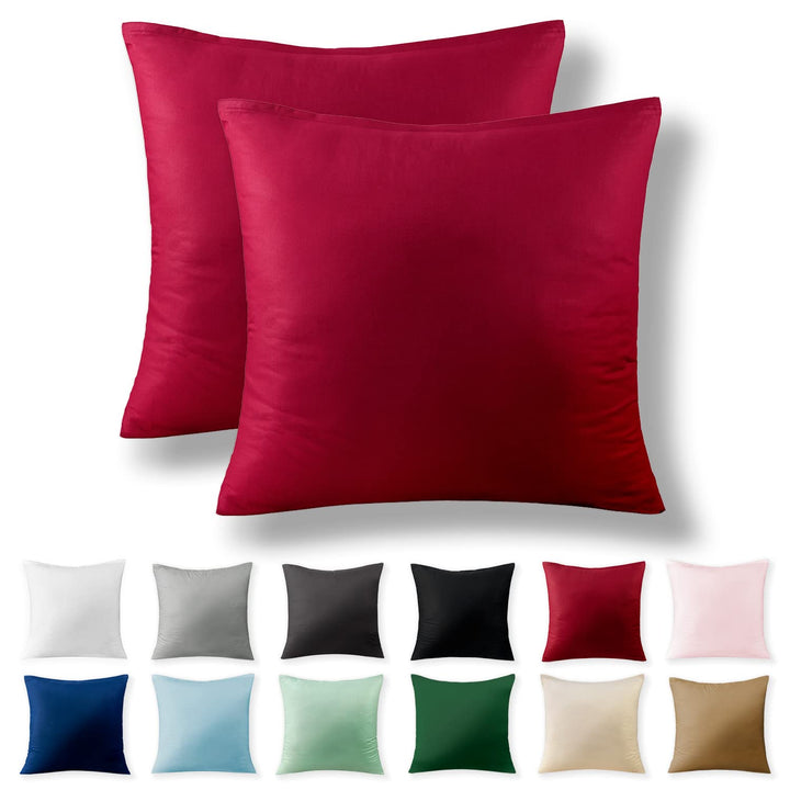 2er-Set Renforcé Kissenbezug 60 x 60 cm - 100% Baumwolle mit Reissverschluss, Superweicher Kopfkisse