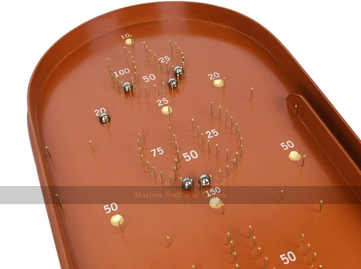 Masters Classic Pin Bagatelle Game - Full Size Premium Quality Wooden Bagatelle with Spring Plunger