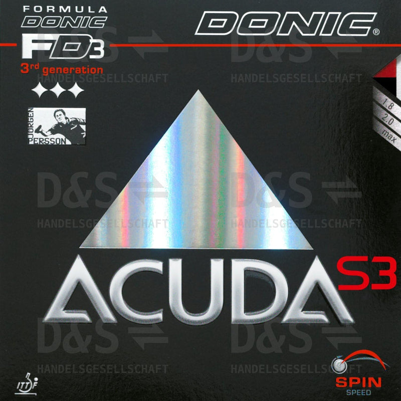 DONIC Belag Acuda S3 - Schwarz Max, - Schwarz Max