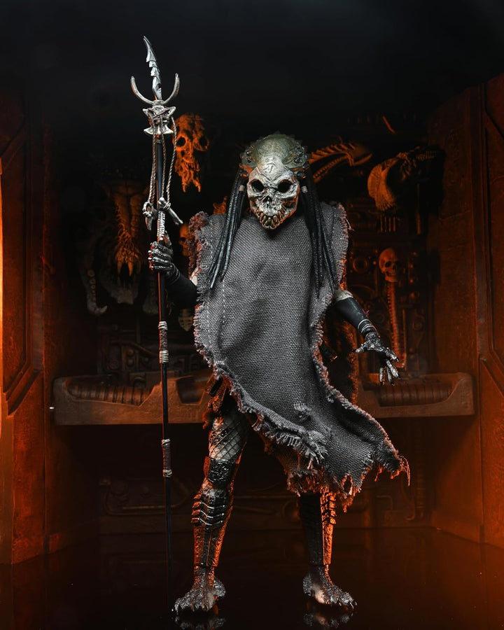 Predator Actionfigur 7" Ultimate Shaman aus Kunststoff, von NECA, in Geschenkverpackung.