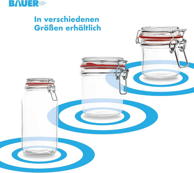 Flaschenbauer- 3 Drahtbügelgläser 2590ml verwendbar als Einmachglas und Fermentierglas, zu Aufbewahr