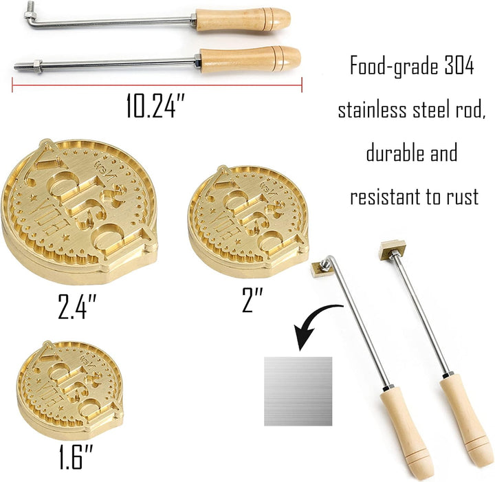 Personalisiertes Logo Kuchen Brandeisen für Holz Leder Fleisch Grillen Brander Benutzerdefinierte St