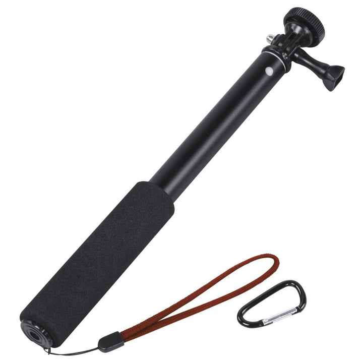 Hama Selfie-Stick, Reise-Teleskopstab mit Neiger-Stativkopf für Smartphones, Kameras und GoPro-Actio