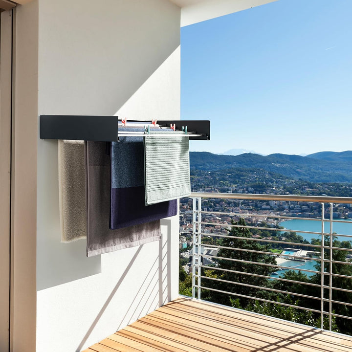 depogron Wäschetrockner 100 cm, Wand montierbar, Wäschetrockner, Faltbar, Geeignet für Innen- oder A