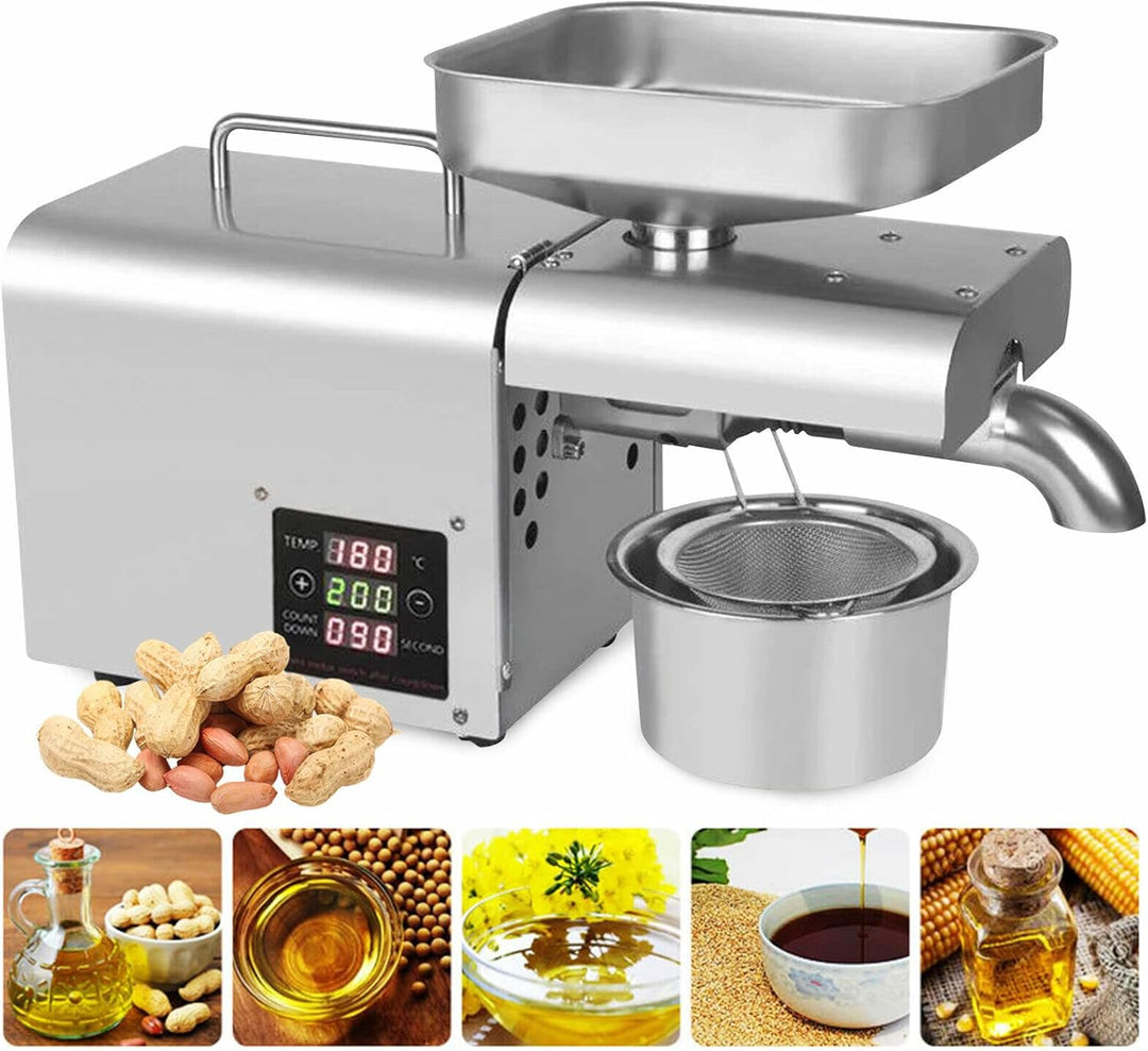 610W Automatische Ölpresse Maschine,50-250℃ Öl Pressmaschine Elektrische Ölmühle Edelstahl Heiss Ölp