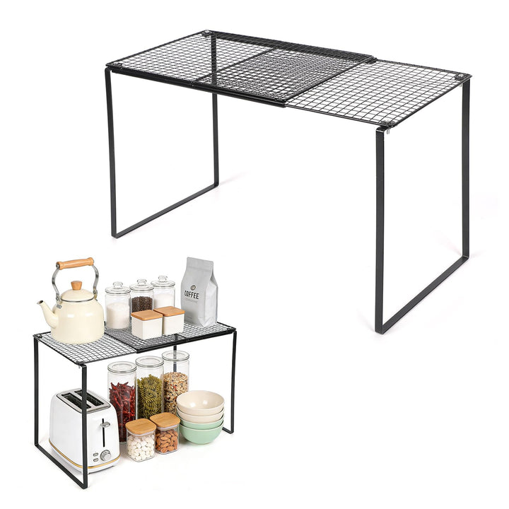 Erweiterbares Schrankregal, 38-62cm Erweiterbarer küchenregal organizer, Stark Regaleinsatz für küch