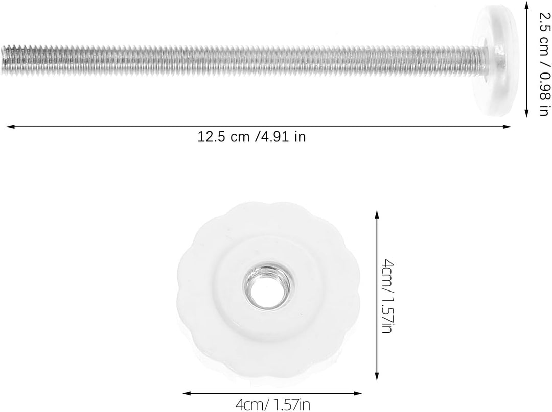 HEMOTON 4Er-Pack Gewindespindelstangen M8 12.50 X 2.50 X 0.80Cm Ersatzbolzen Für Druckmontierte Pet