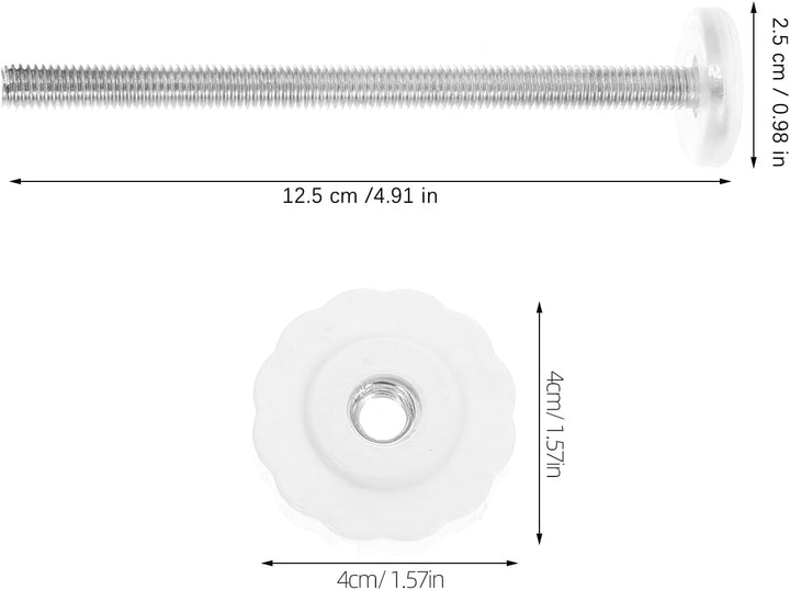 HEMOTON 4Er-Pack Gewindespindelstangen M8 12.50 X 2.50 X 0.80Cm Ersatzbolzen Für Druckmontierte Pet