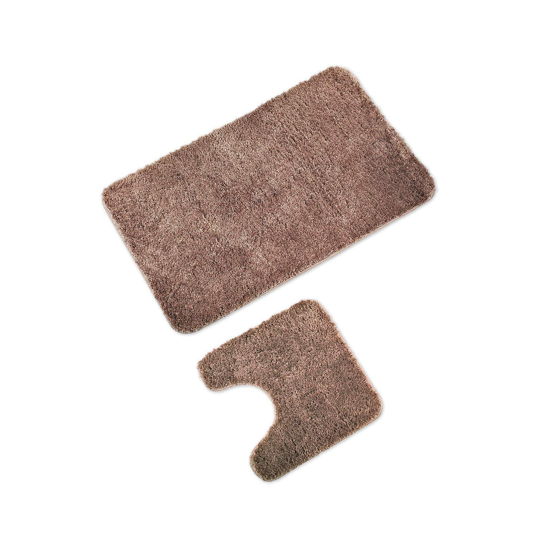 WohnDirect Badematten Set - WC Vorleger (45x45cm), Badematte (60x100cm) - rutschfest waschbar Badezi