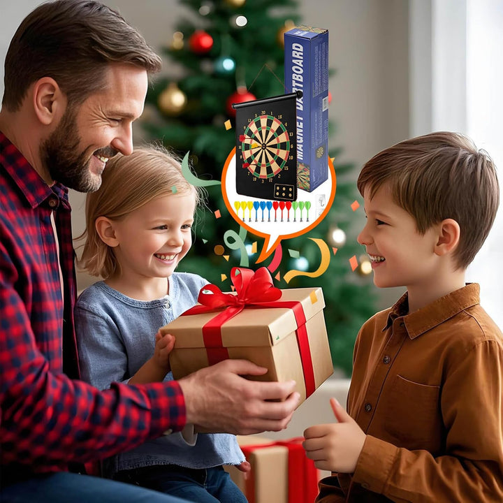 DxxD Dartscheibe Magnetisch Junge Spielzeug, 38cm Dart Wurf Spiel Scheibe Klett Sichere doppelseitig
