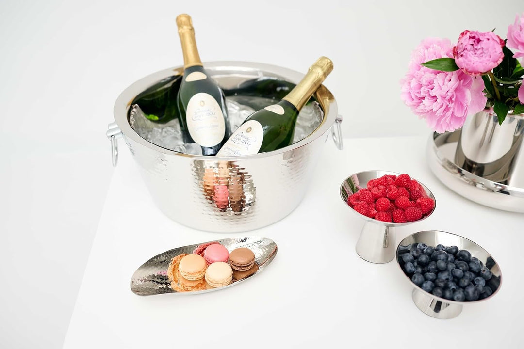 EDZARD Champagner Kühler Ontario (Ø 38 cm, gross) aus Edelstahl - Flaschenkühler, Sektkühler doppelw