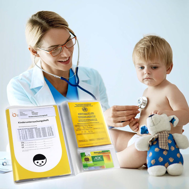 OLGS U-Heft Hüllen transparent 3-teilig | Uhefthüllen für Kinderuntersuchungsheft aus Kunststoff | S