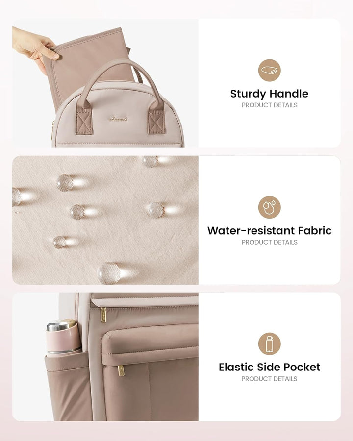 LOVEVOOK Wickelrucksack Gross Baby Wickeltasche Rucksack mit Wickelauflage Diaper Bag mit Kinderwage