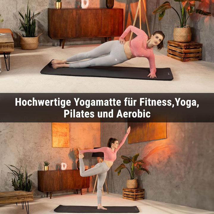 Hop-Sport Gymnastikmatte 190 x 60 cm x 2 cm, Sportmatte - gelenkschonend &amp; rutschfest, Fitnessmatte